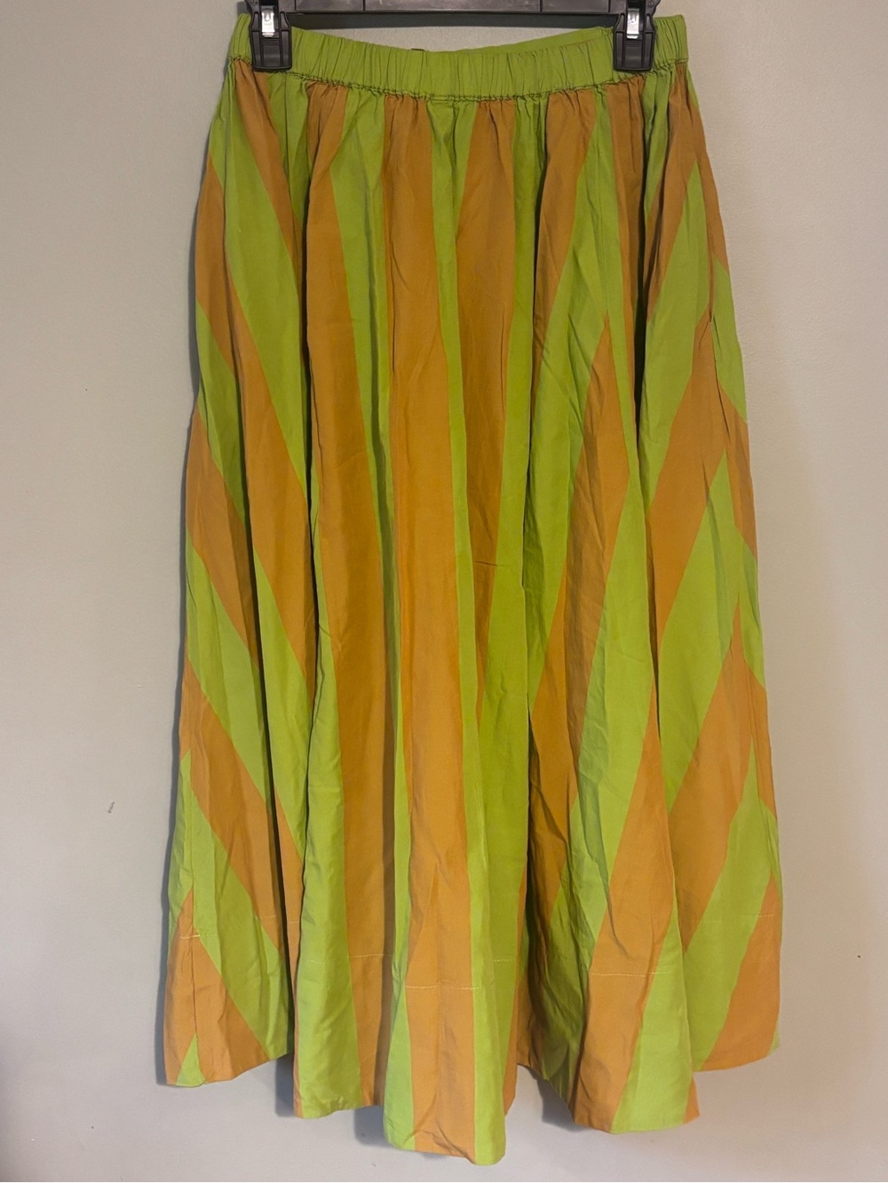 Free People Lowen Stripe Cotton flowy Midi Skirt Size S